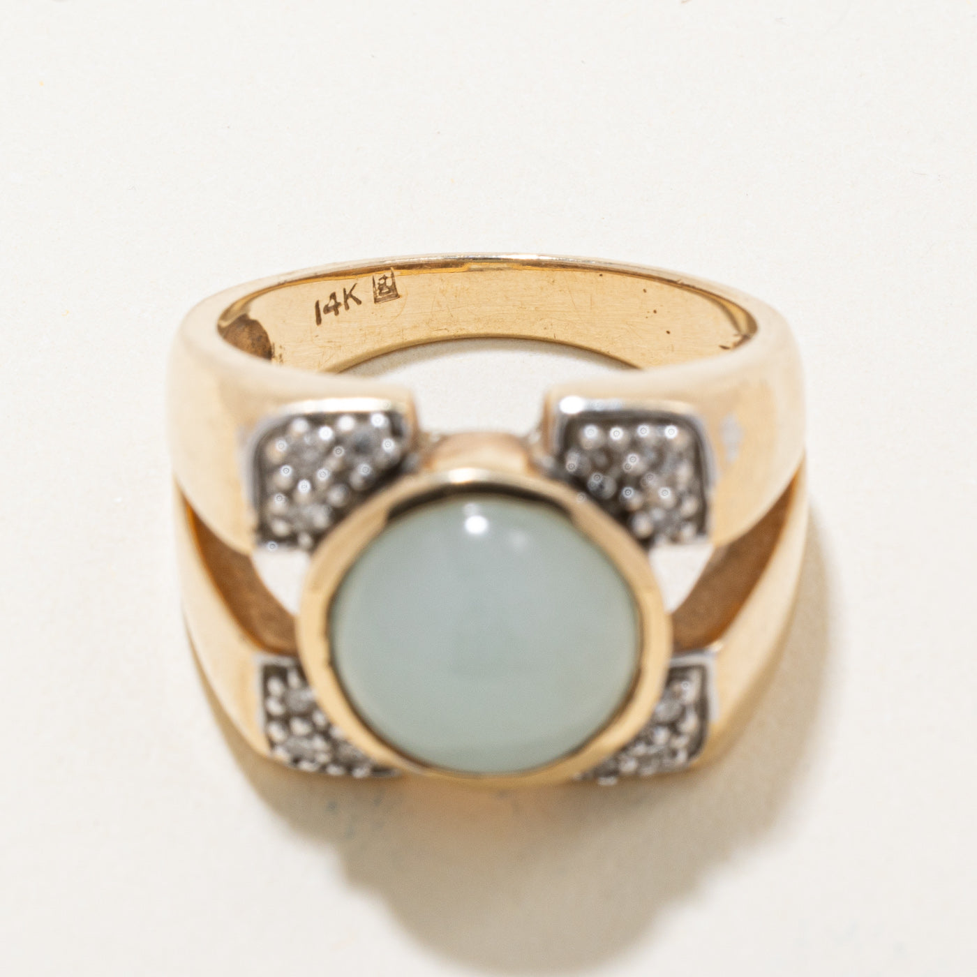 Jadeite & Diamond Cocktail Ring | 5.50ct, 0.06ctw | SZ 7 |