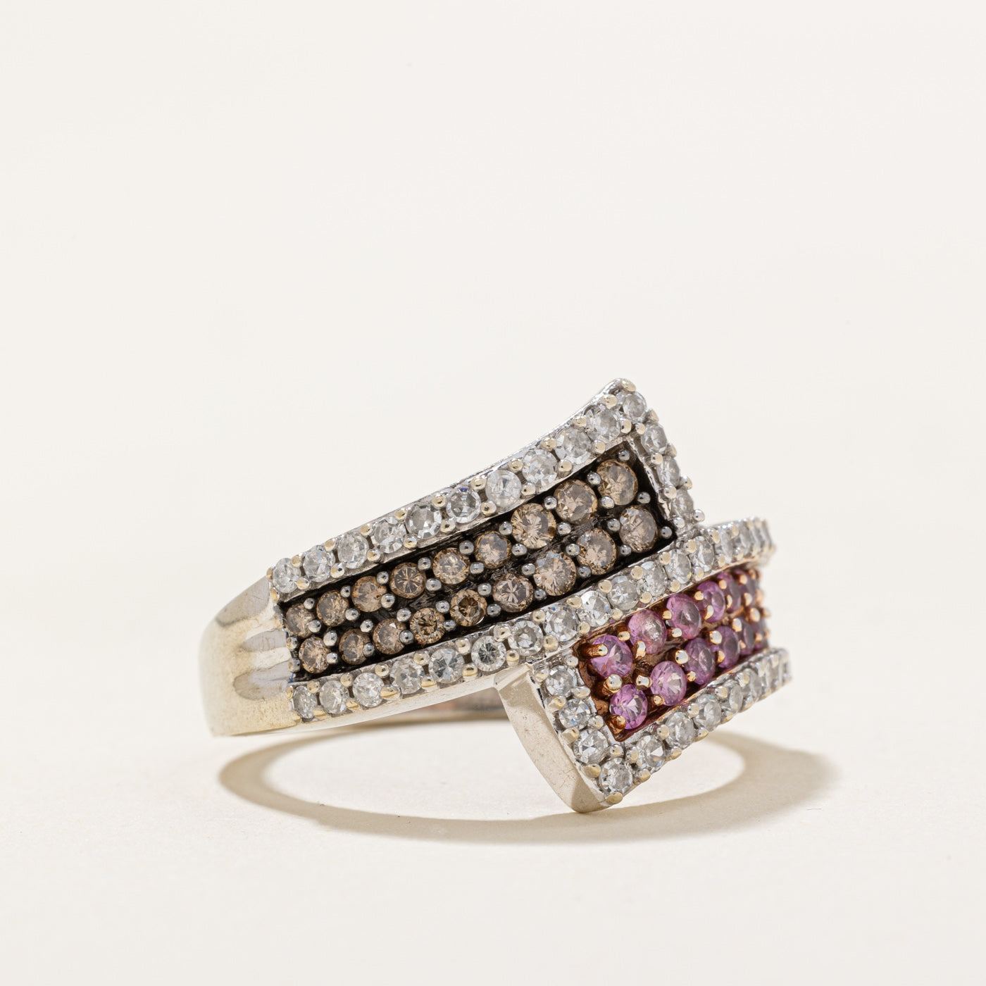 Multi Gemstone Bypass Ring | 0.57ctw | SZ 6.75 |