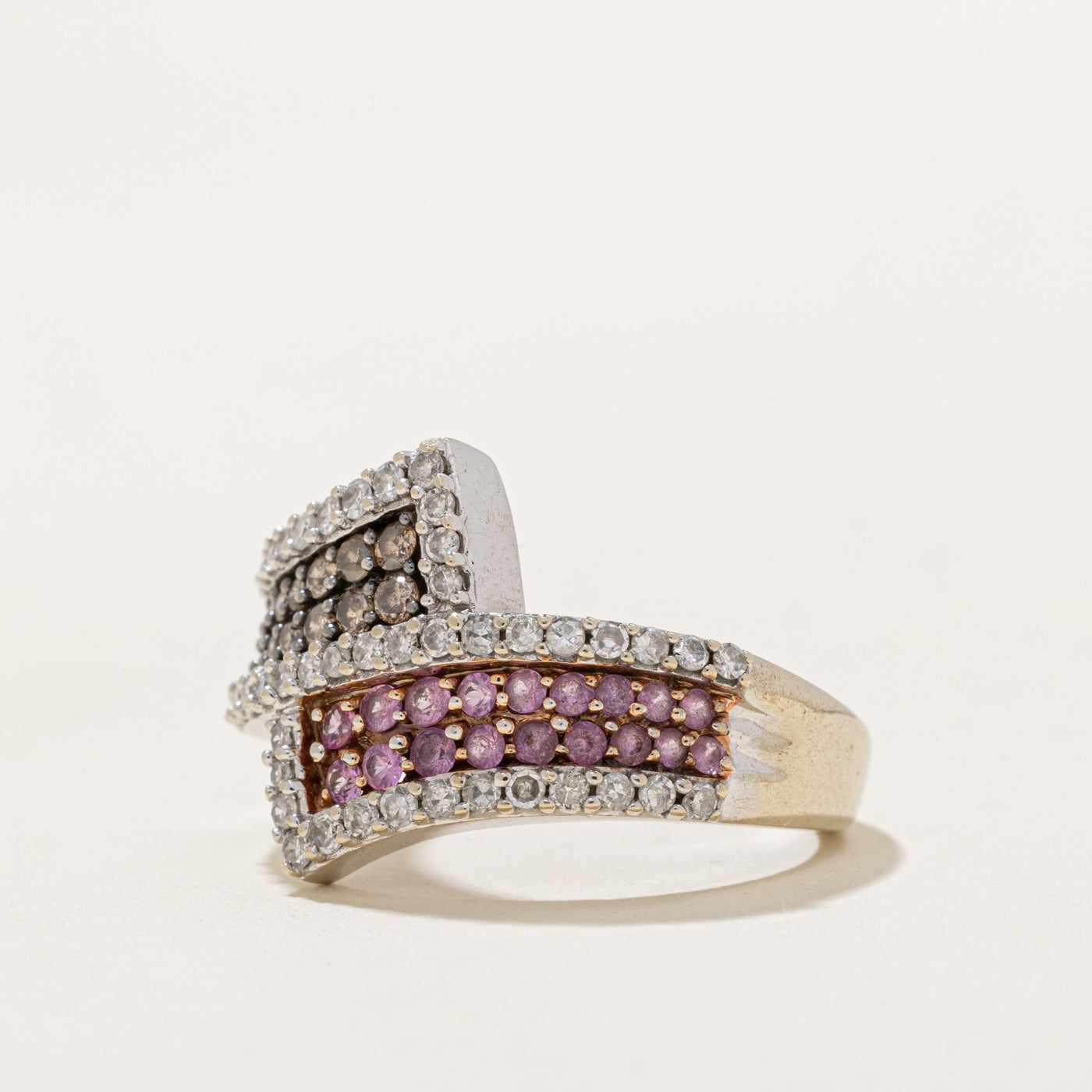 Multi Gemstone Bypass Ring | 0.57ctw | SZ 6.75 |