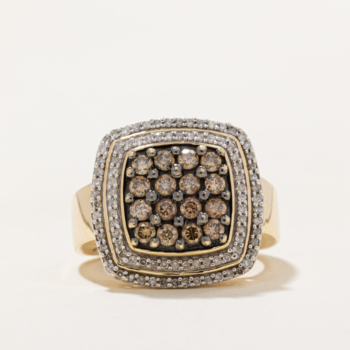 Light Brown & White Diamond Cocktail Ring | 0.48ctw, 0.088ctw | SZ 7 |