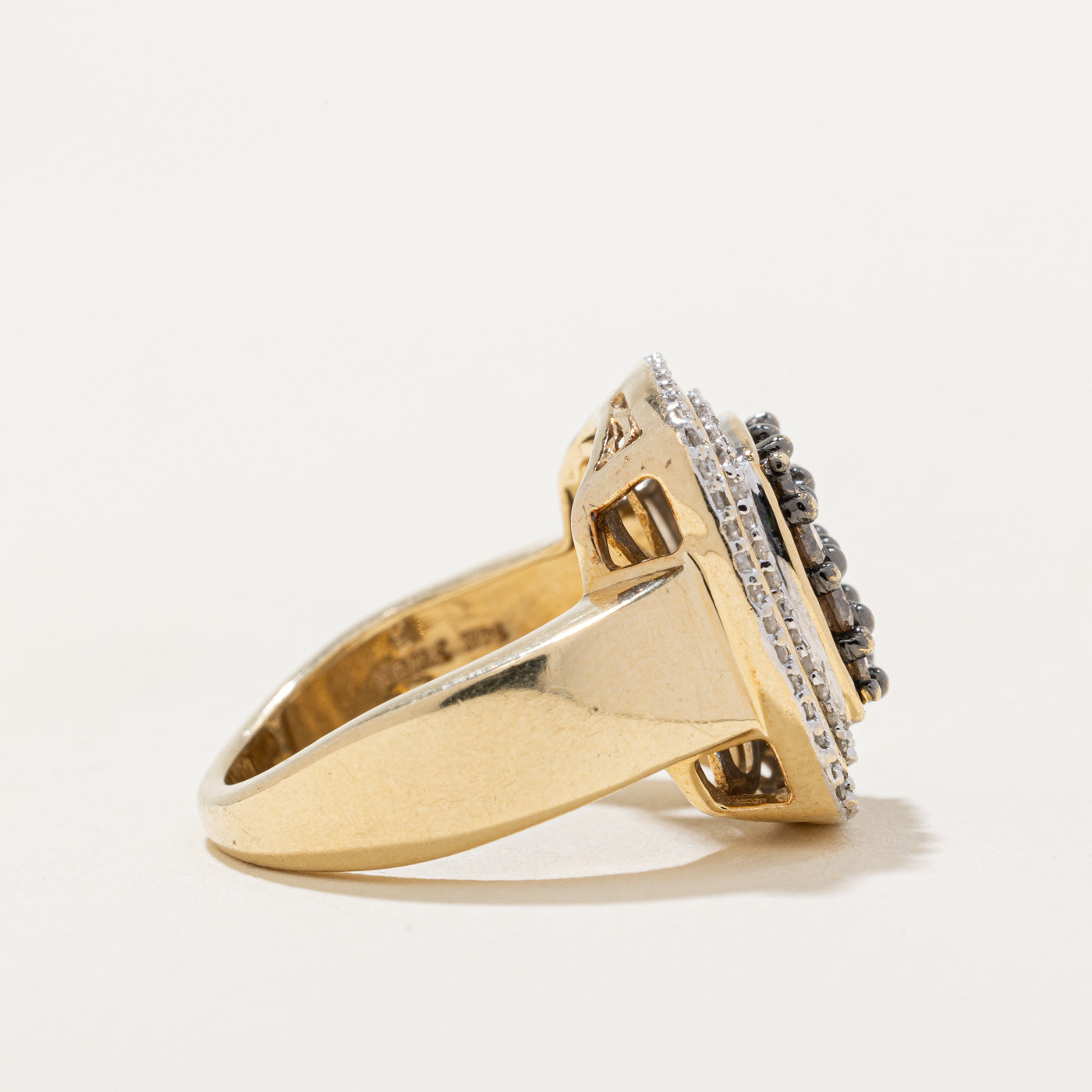Light Brown & White Diamond Cocktail Ring | 0.48ctw, 0.088ctw | SZ 7 |