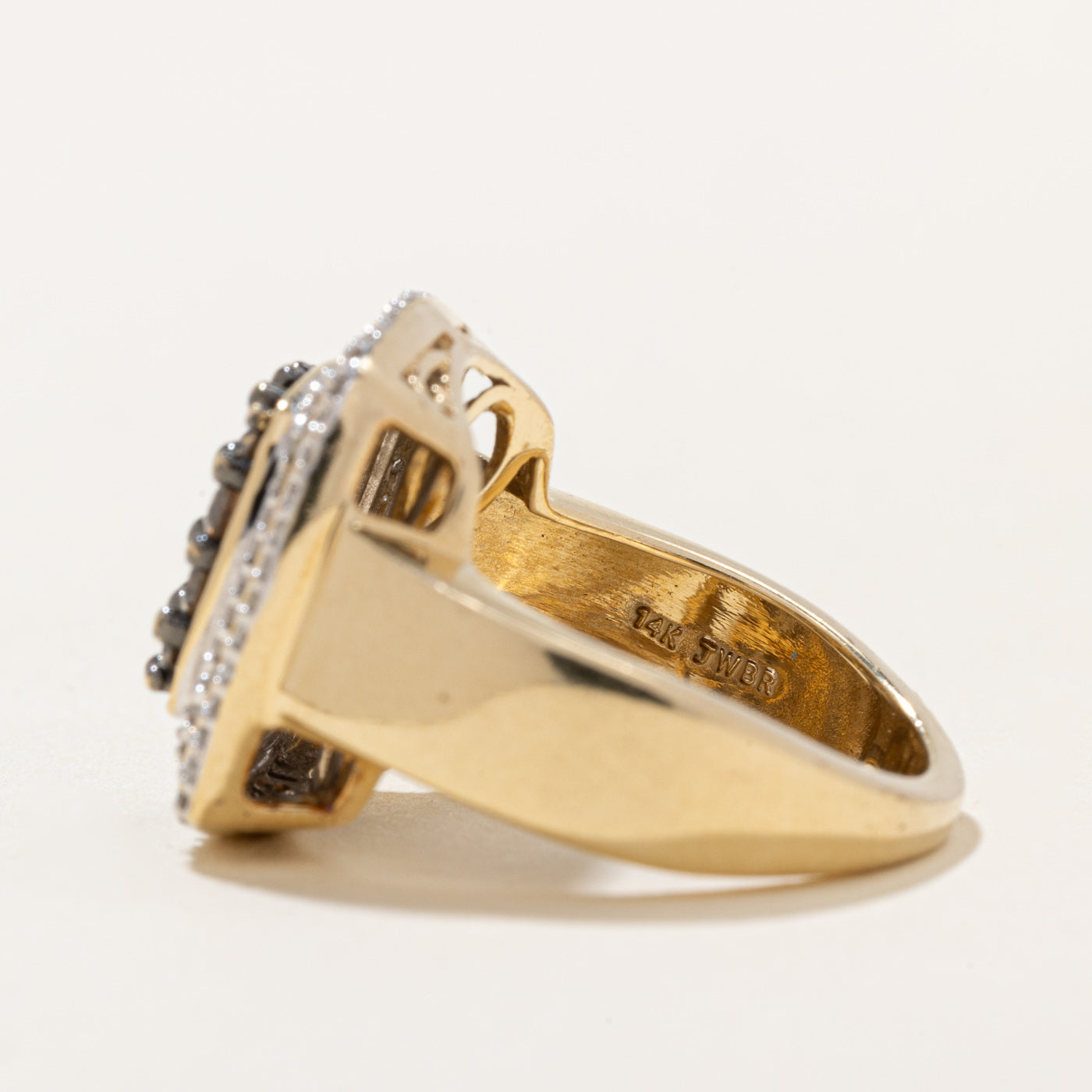 Light Brown & White Diamond Cocktail Ring | 0.48ctw, 0.088ctw | SZ 7 |