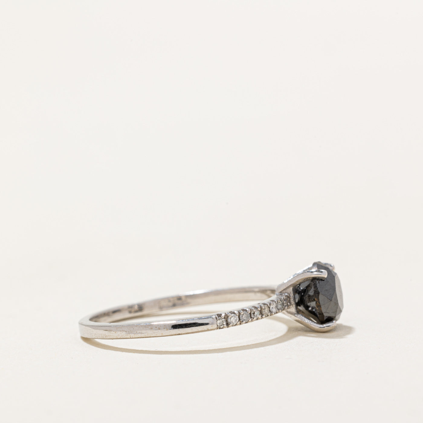 Black & White Diamond Engagement Ring | 0.80ct, 0.03ctw | SZ 6.5 |