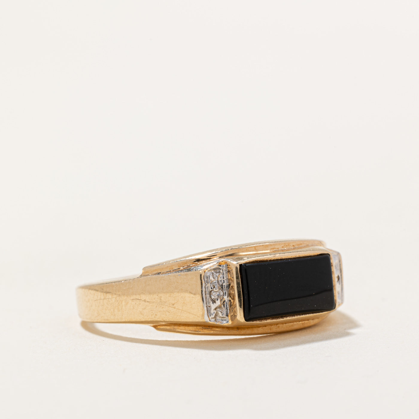 Onyx & Diamond Ring | 0.72ct, 0.01ctw | SZ 11.75 |