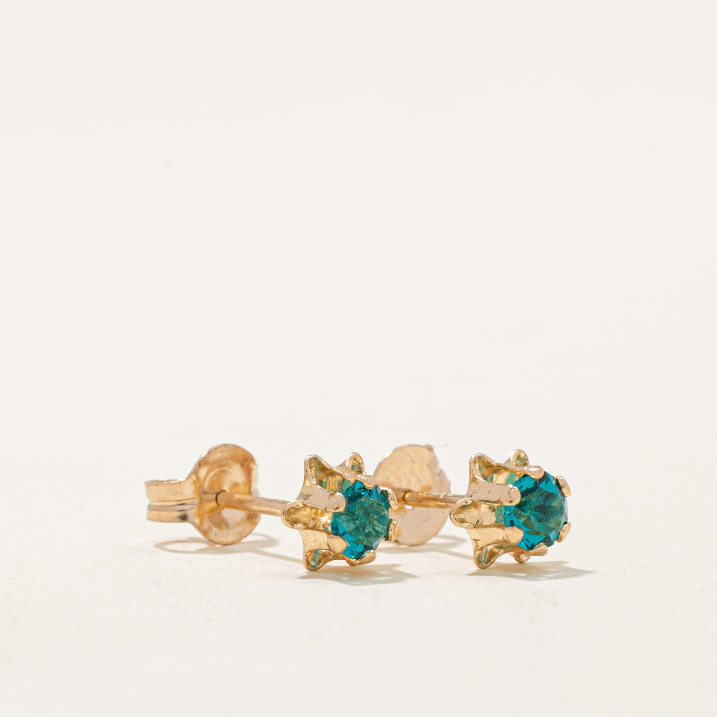 Aquamarine Paste Glass Stud Earrings | 0.30ctw |