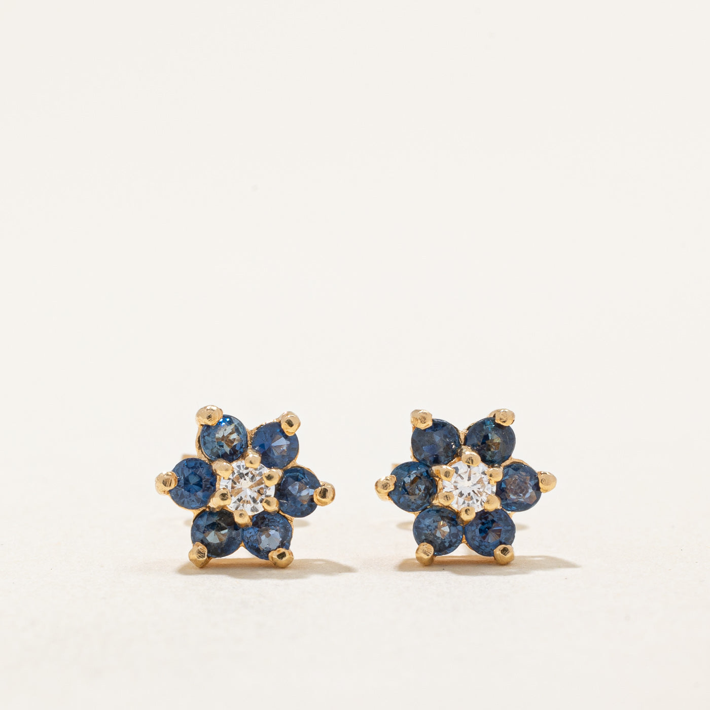 Sapphire & Diamond Earrings | 0.60ctw, 0.10ctw |
