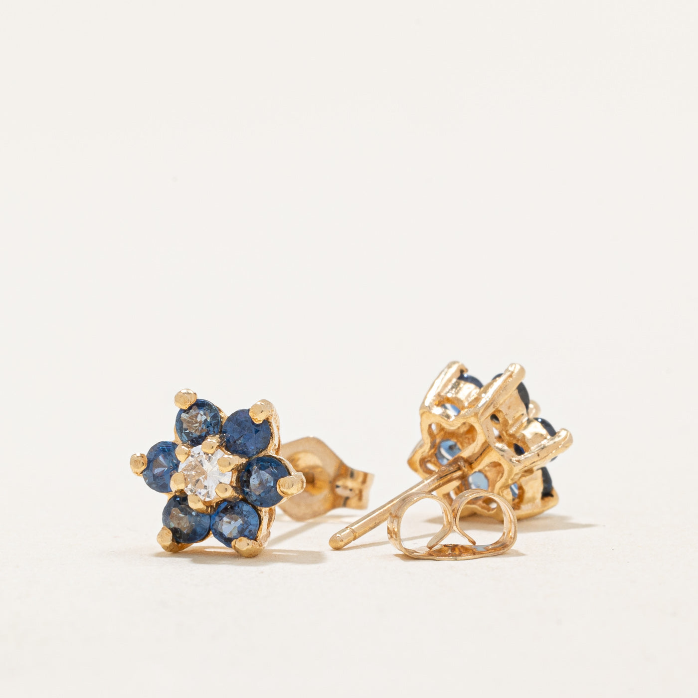 Sapphire & Diamond Earrings | 0.60ctw, 0.10ctw |