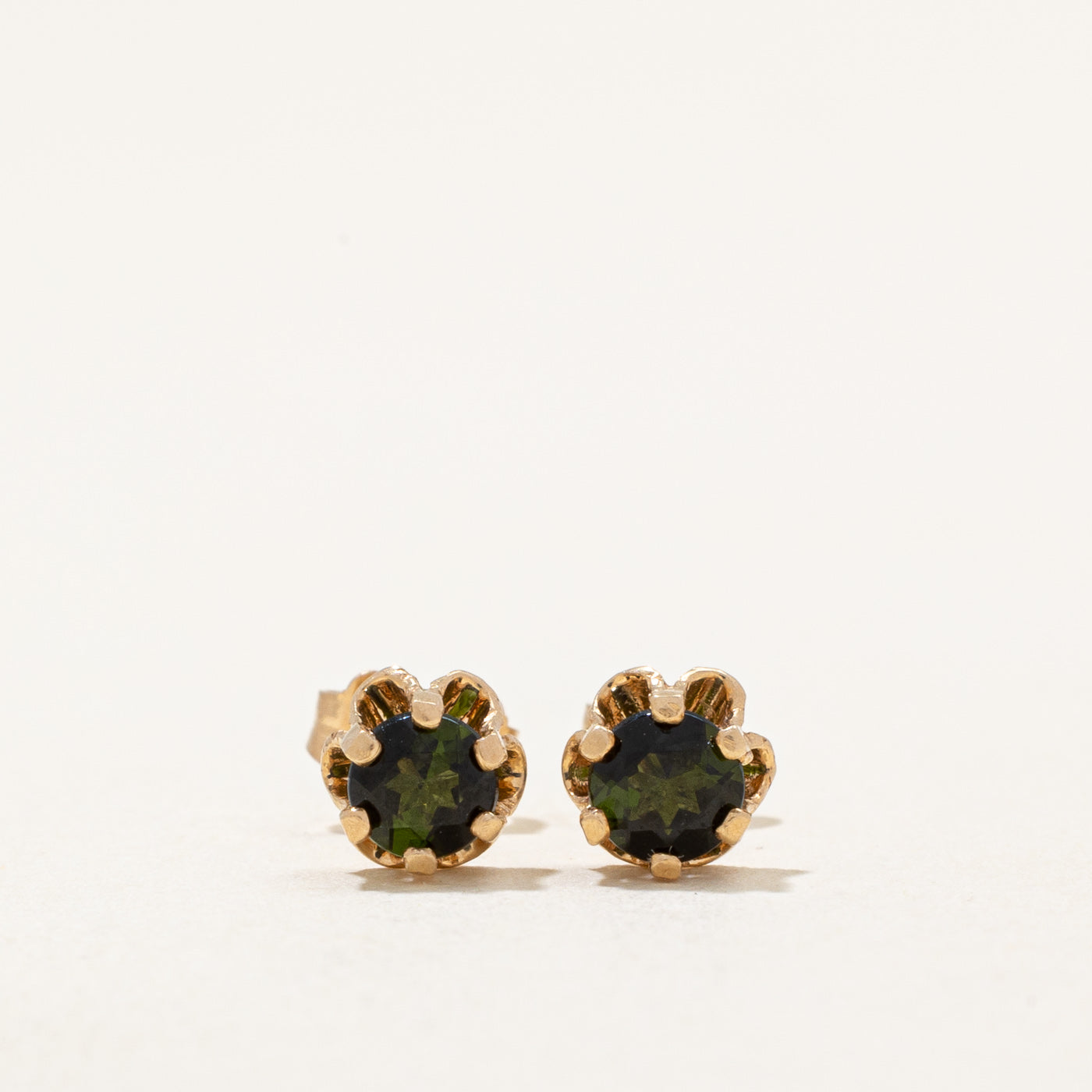 Green Tourmaline Stud Earrings | 0.40ctw |
