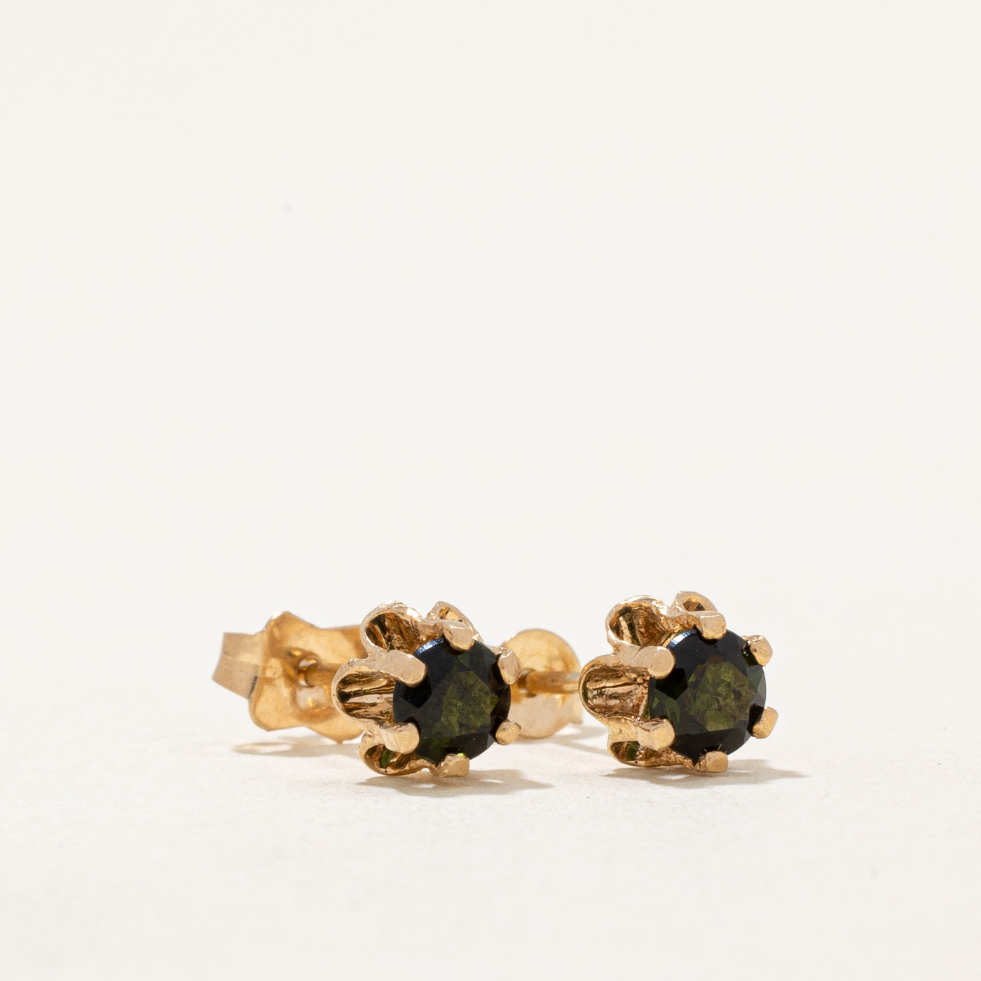 Green Tourmaline Stud Earrings | 0.40ctw |