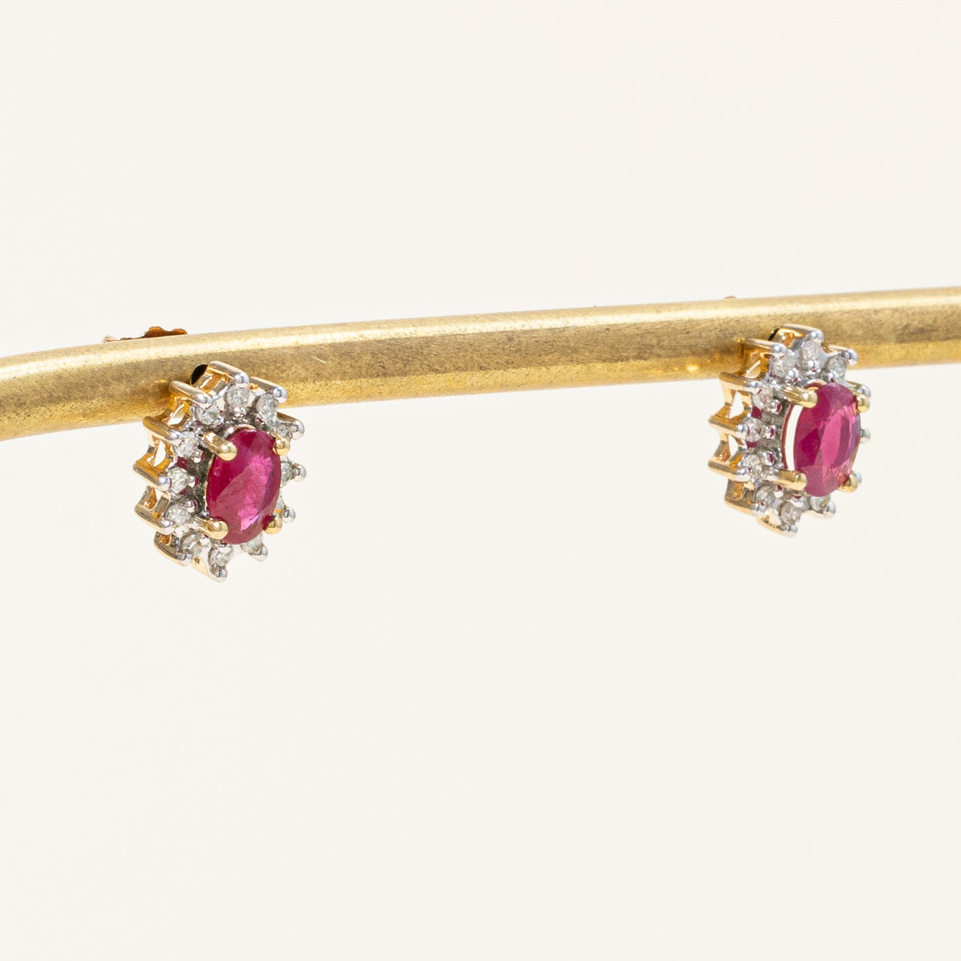 Ruby & Diamond Earrings | 0.90ctw, 0.12ctw |