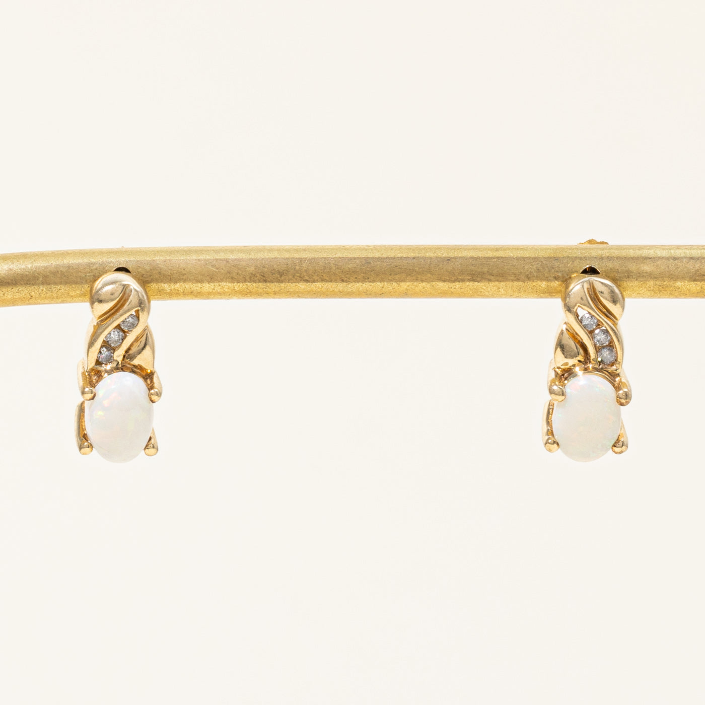 Opal & Diamond Earrings | 1.20ctw, 0.06ctw |