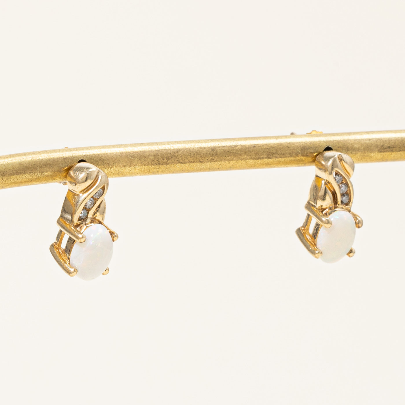 Opal & Diamond Earrings | 1.20ctw, 0.06ctw |