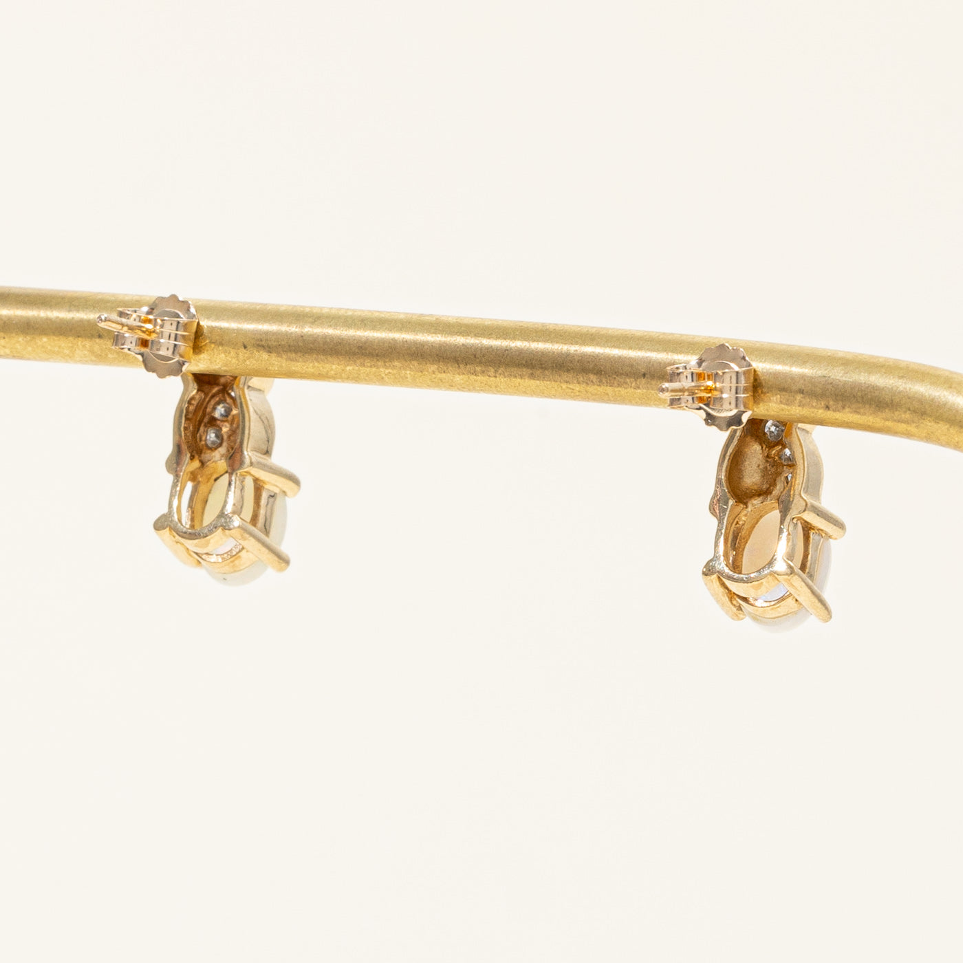 Opal & Diamond Earrings | 1.20ctw, 0.06ctw |