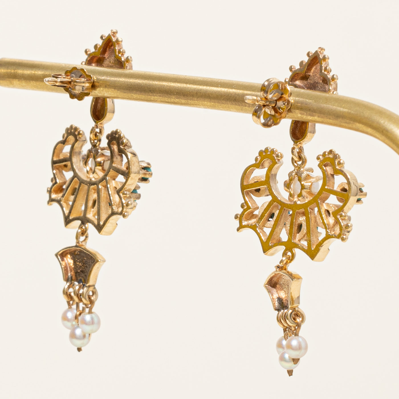 Seed Pearl & Turquoise Drop Earrings | 2.00ctw |