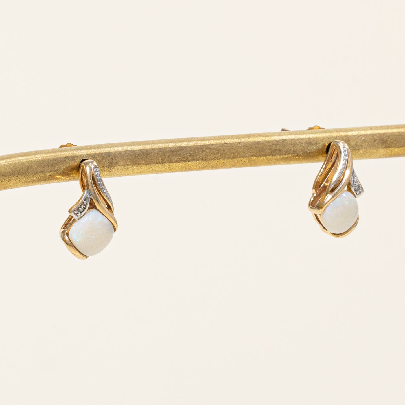 Opal & Diamond Earrings | 1.10ctw, 0.01ctw |