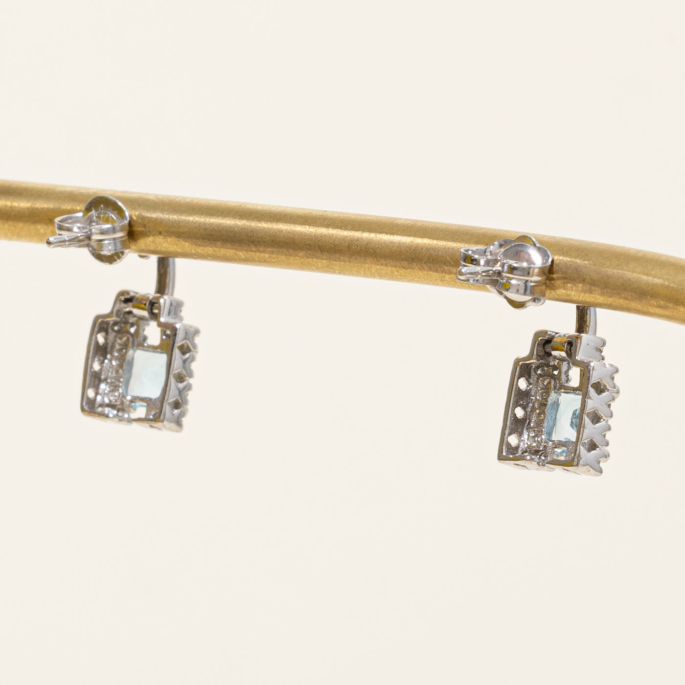 Blue Topaz & Diamond Earrings | 1.00ctw, 0.14ctw |