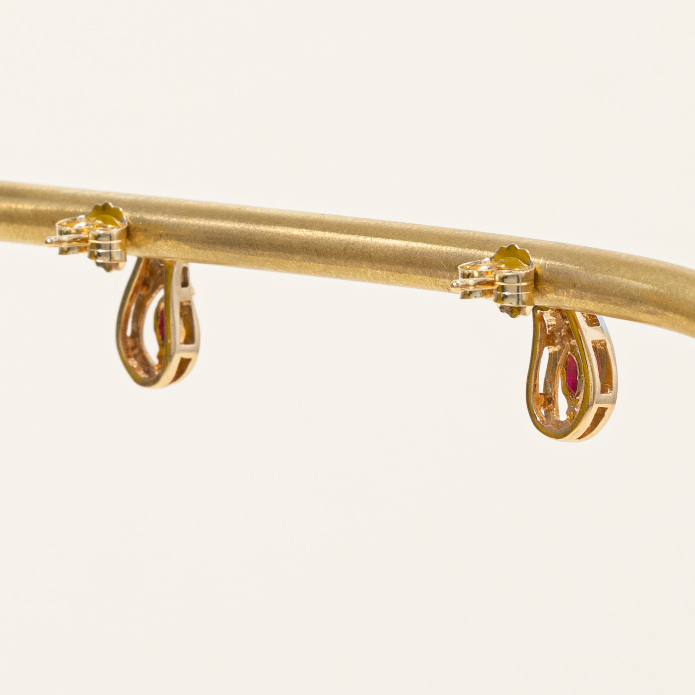 Ruby & Diamond Earrings | 0.12ctw, 0.02ctw |