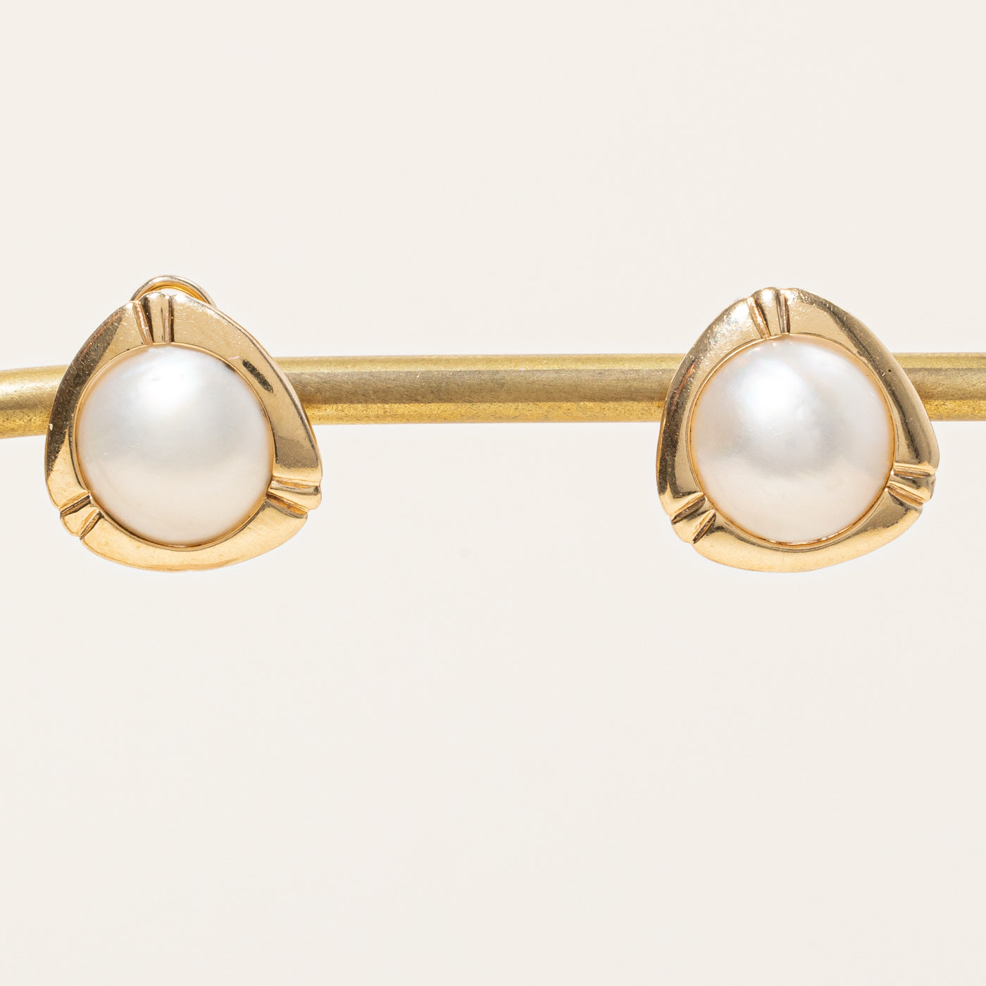 Mabe Pearl Button Earrings