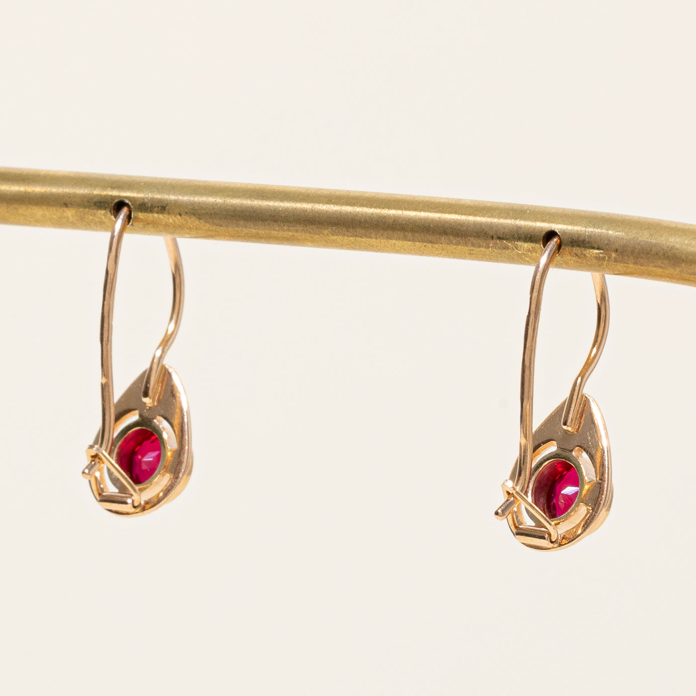 Synthetic Ruby Drop Earrings | 1.20ctw |