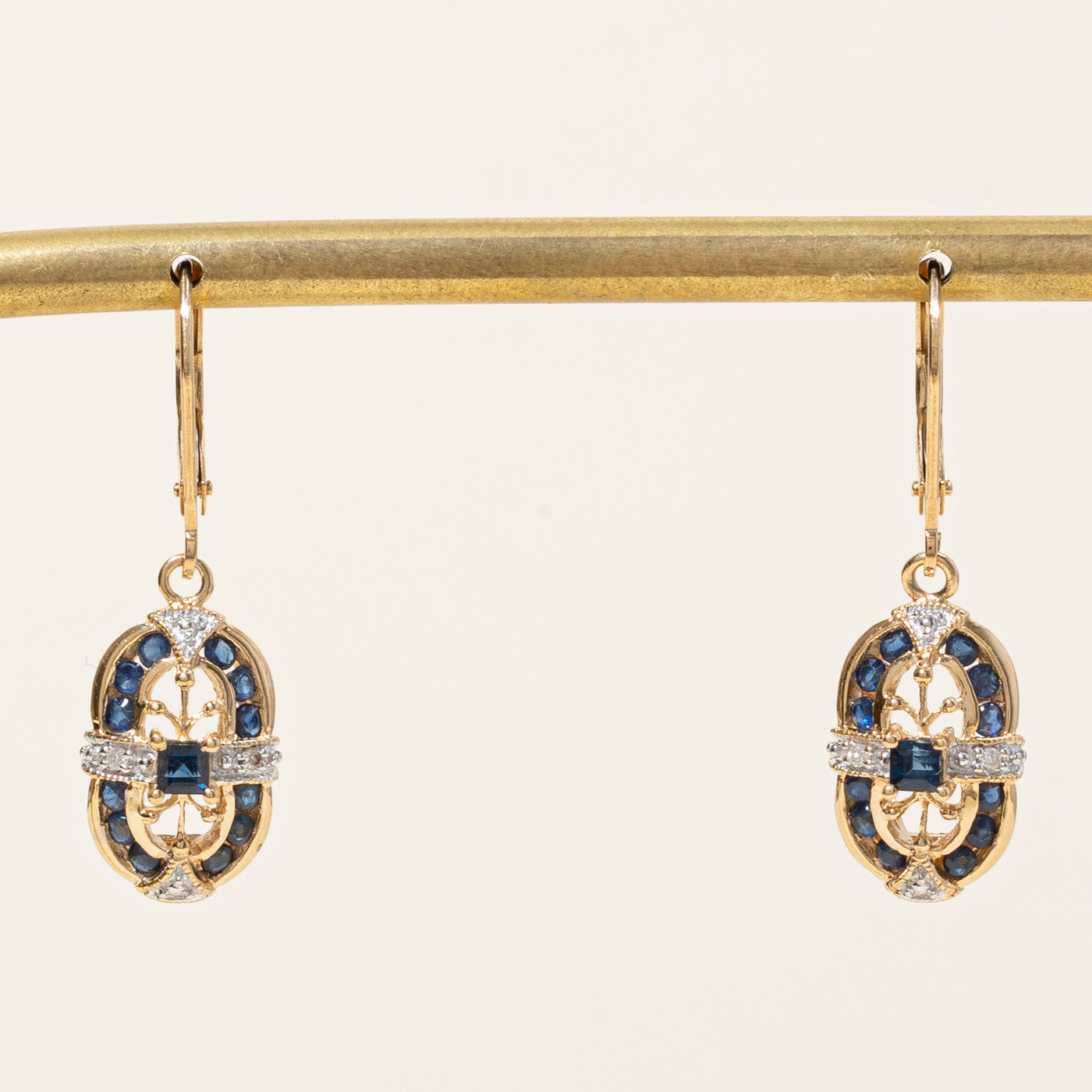 Sapphire & Diamond Drop Earrings | 0.76ctw, 0.02ctw |