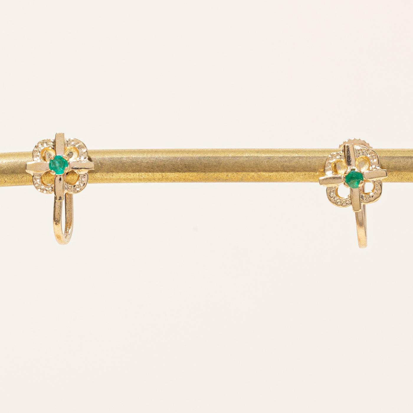 Emerald Screw Back Earrings | 0.06ctw |