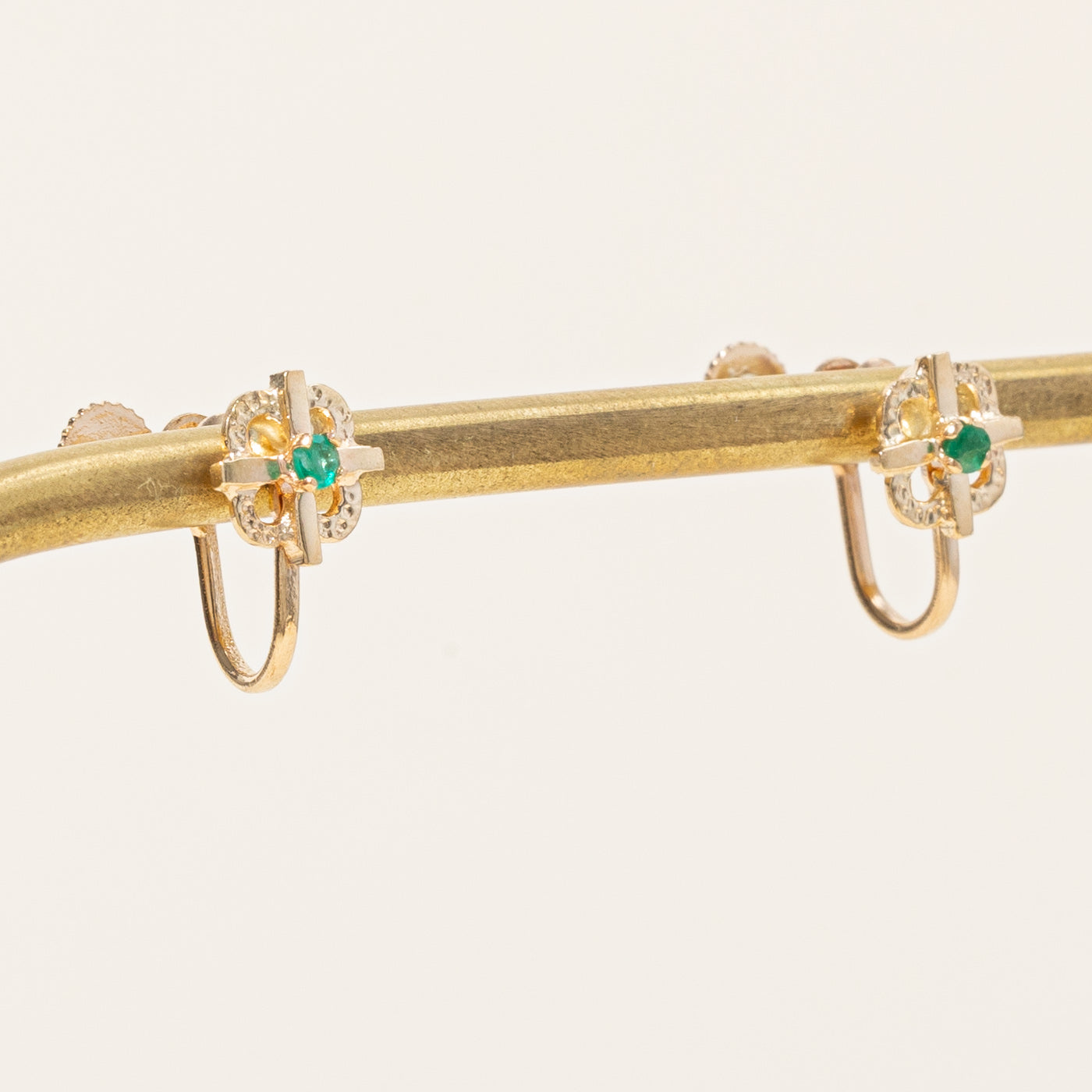 Emerald Screw Back Earrings | 0.06ctw |