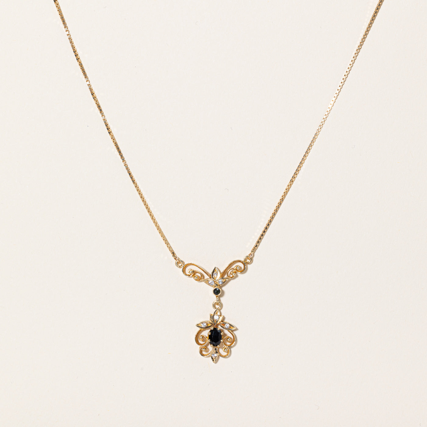 Natural Sapphire & Synthetic Spinel Pendant Necklace | 0.75ctw | 16" |