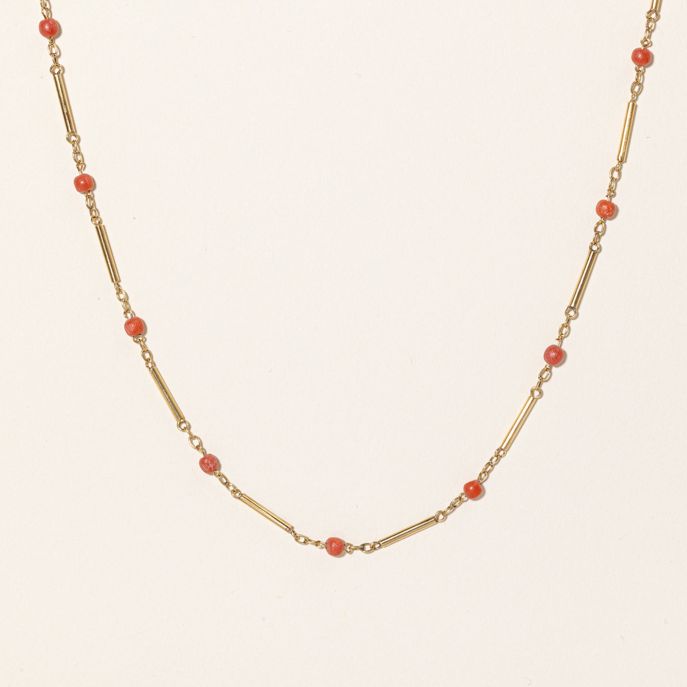 Coral Bead Necklace | 3.50ctw | 17" |
