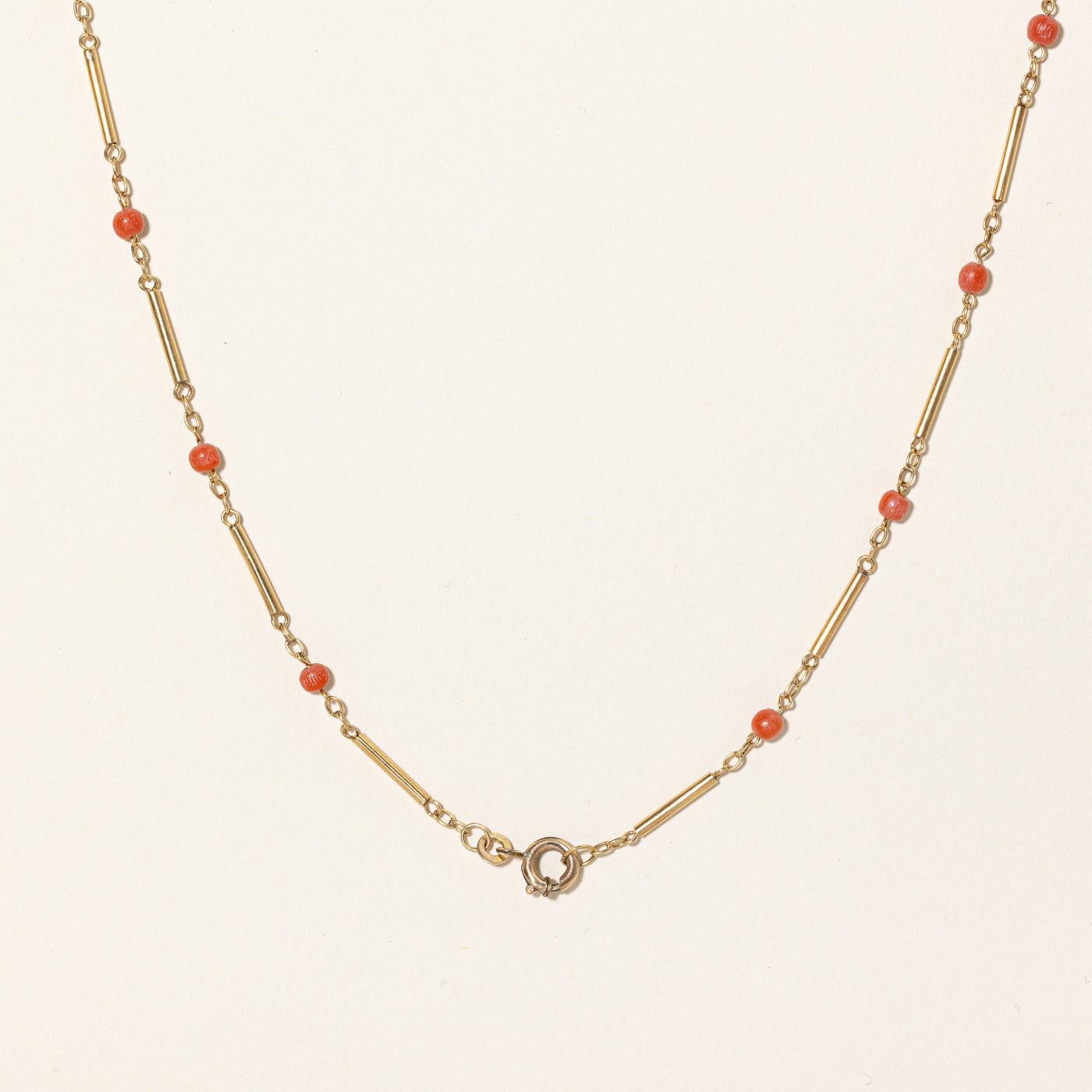 Coral Bead Necklace | 3.50ctw | 17" |
