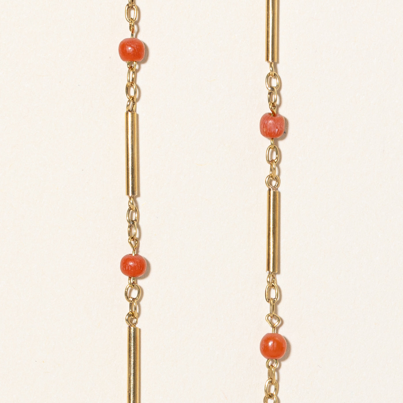Coral Bead Necklace | 3.50ctw | 17" |