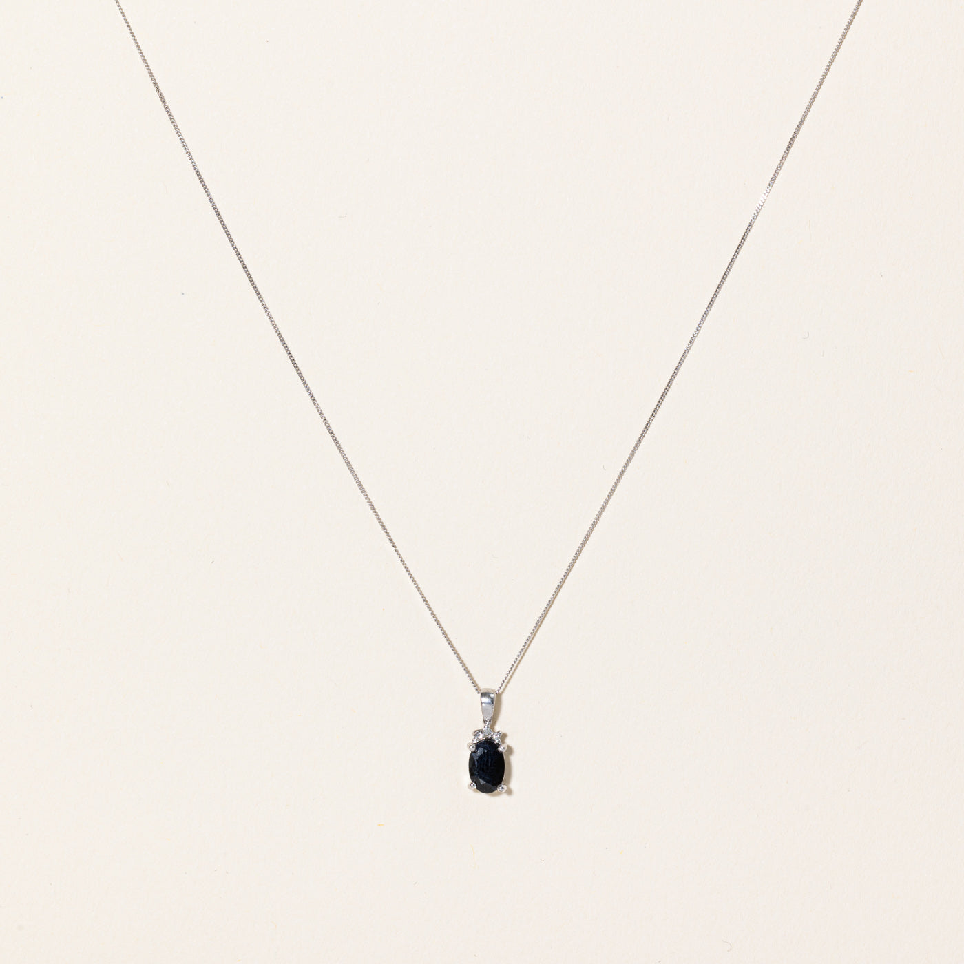 Sapphire & Diamond Pendant Necklace | 0.90ct, 0.01ctw | 18" |