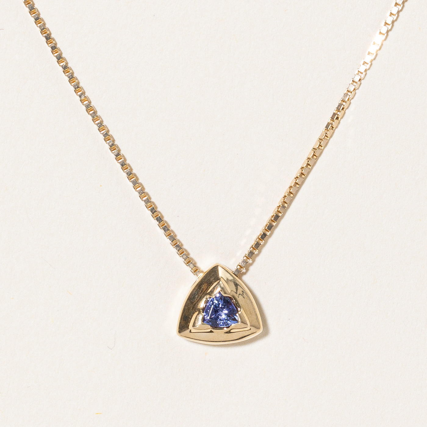 Tanzanite Triangle Pendant Necklace | 0.35ct | 16" |