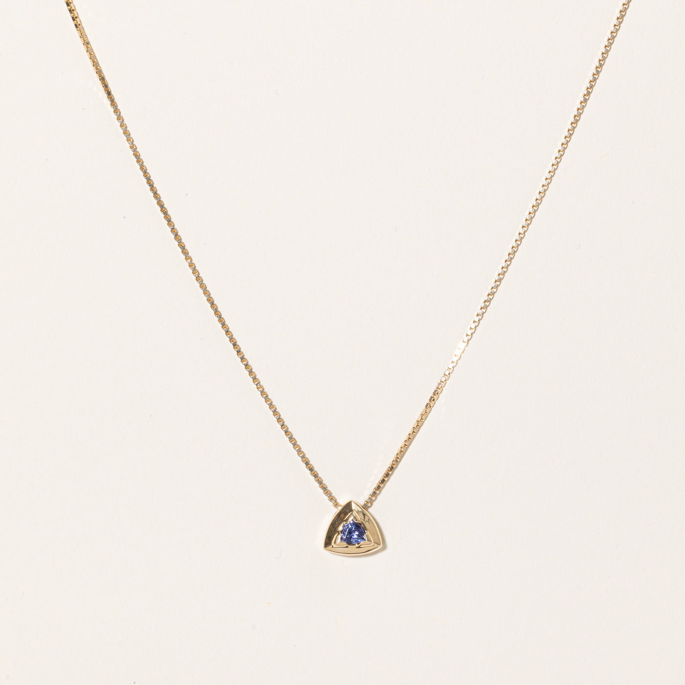 Tanzanite Triangle Pendant Necklace | 0.35ct | 16" |