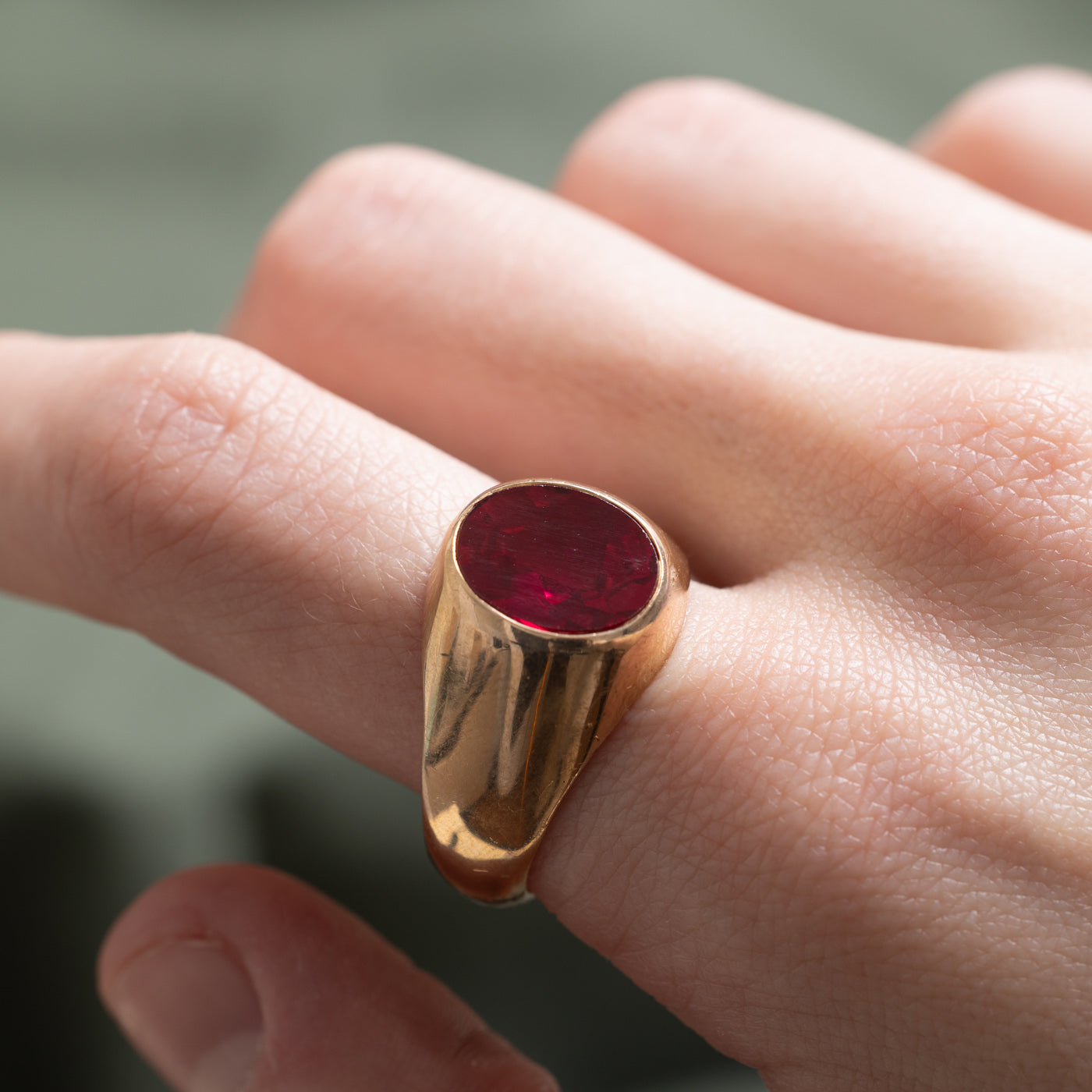 Solitaire Synthetic Ruby Statement Ring | 4.00ct | SZ 11