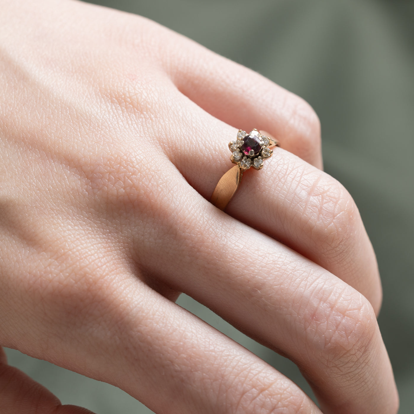 Ruby & Diamond Petal Ring | 0.20ct, 0.16ctw | SZ 6.5