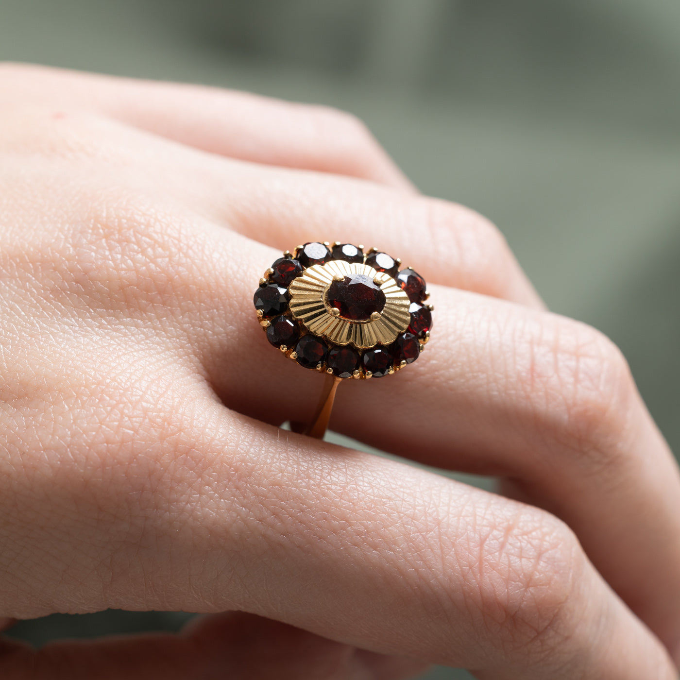 Garnet Oval Shaped Cocktail Ring | 1.95ctw | SZ 7.25