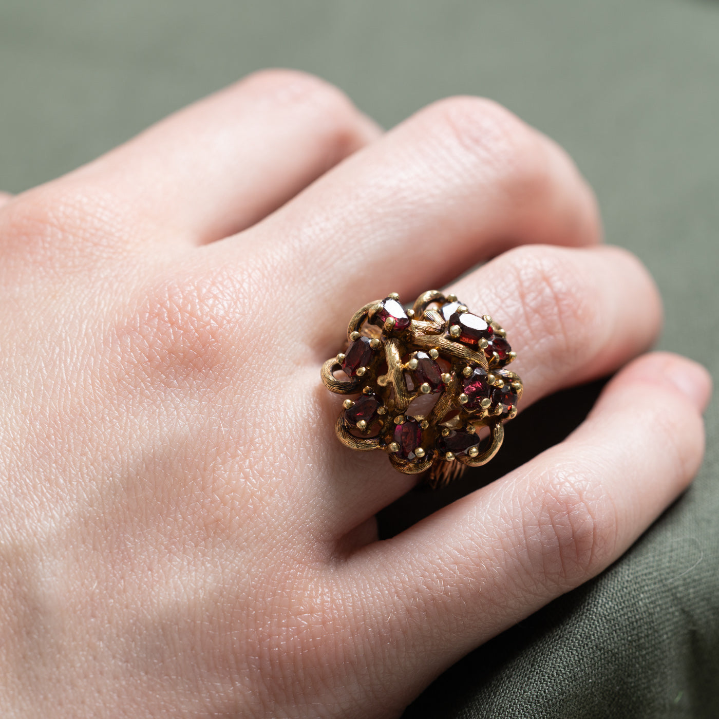 Garnet Cluster Cocktail Ring | 2.50ctw | SZ 6.25