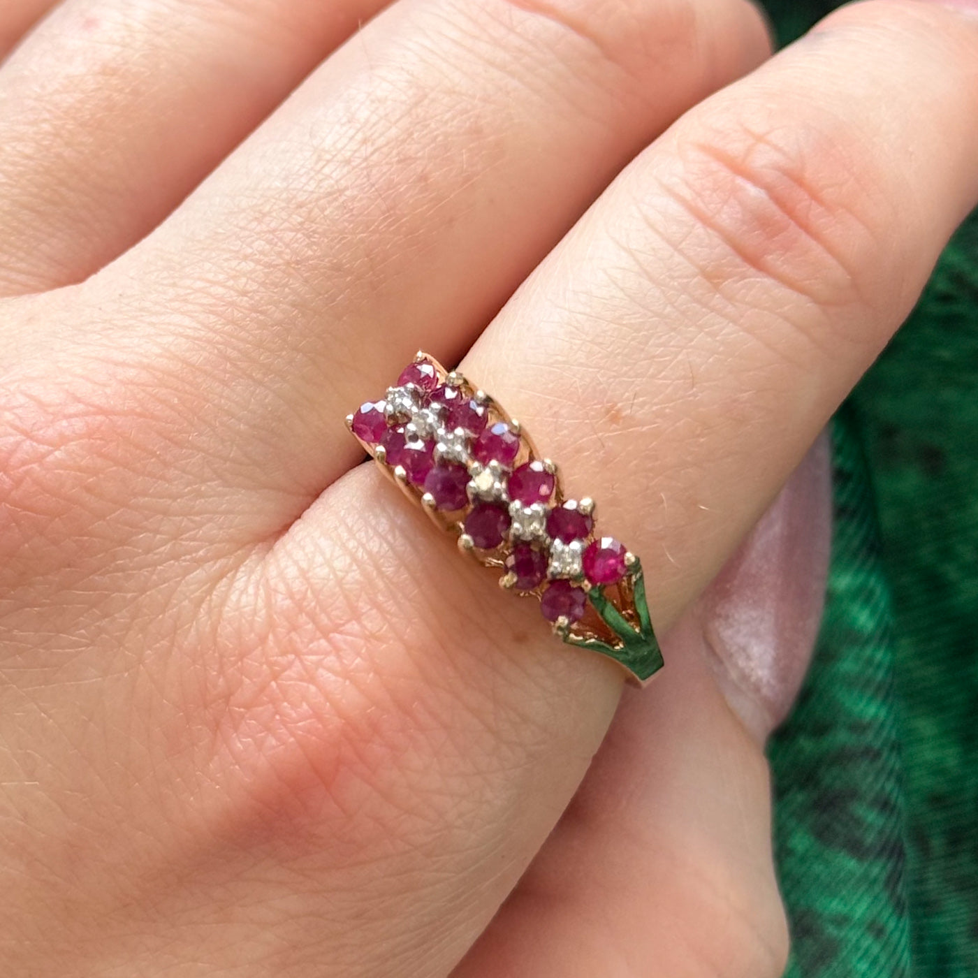Synthetic Ruby & Natural Diamond Cocktail Ring | 0.77ctw, 0.03ctw | SZ 7.75 |