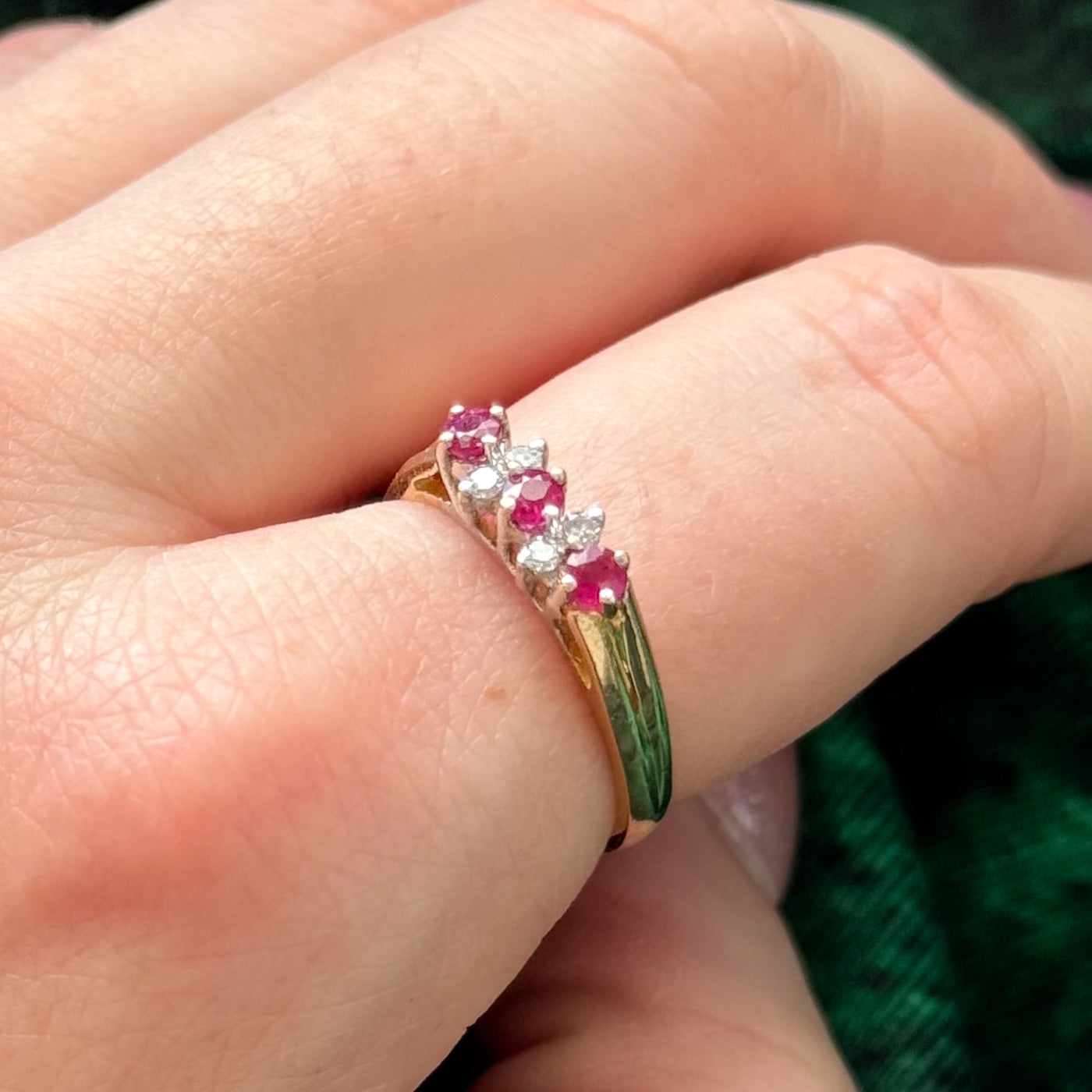 Synthetic Ruby & Natural Diamond Ring | 0.23ctw, 0.04ctw | SZ 6.75 |