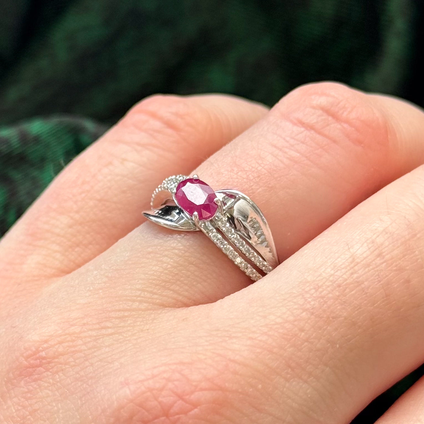 Ruby & Diamond Waterfall Ring | 0.20ct, 0.08ctw | SZ 5.25 |