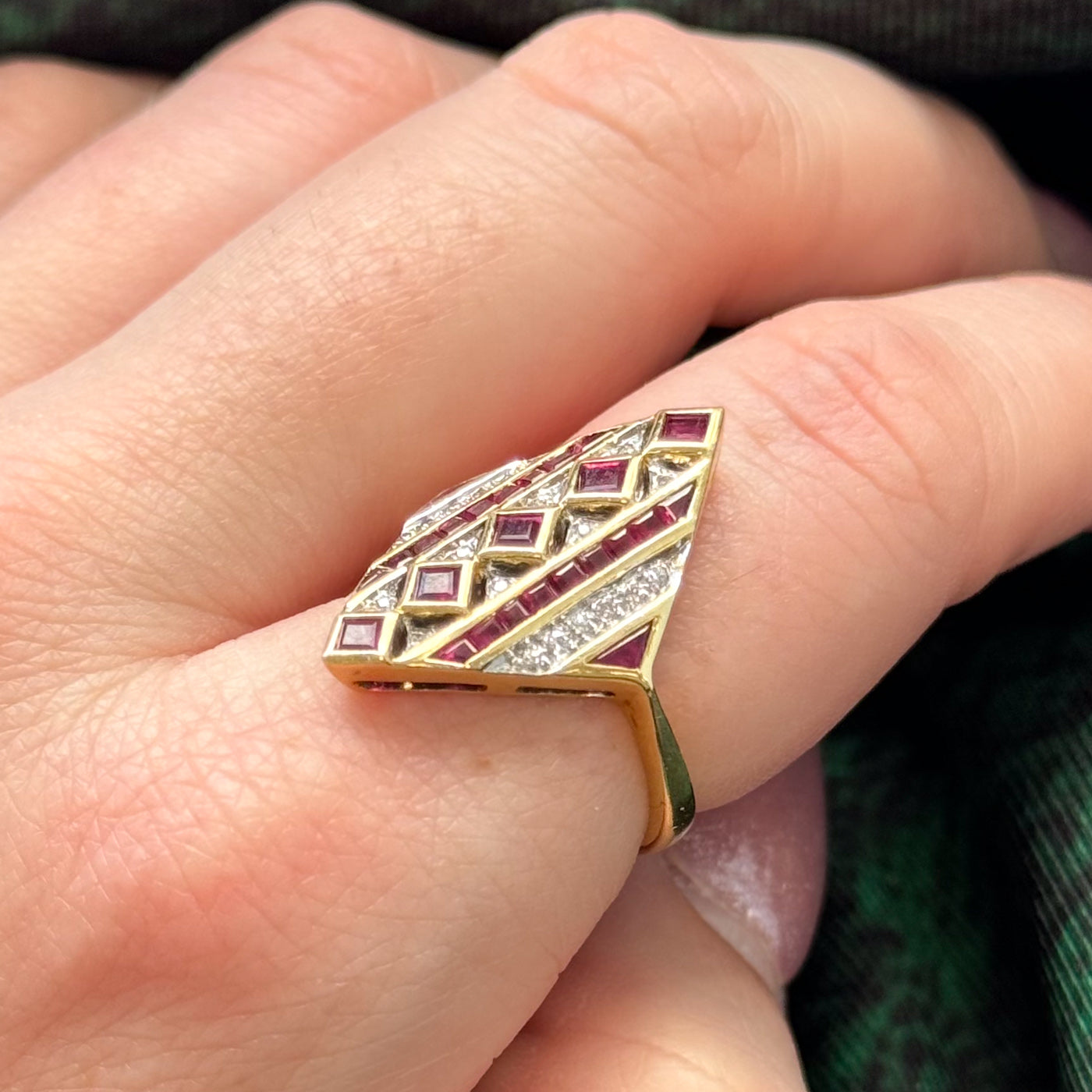 Ruby & Diamond Cocktail Ring | 0.50ctw, 0.10ctw | SZ 6.5 |