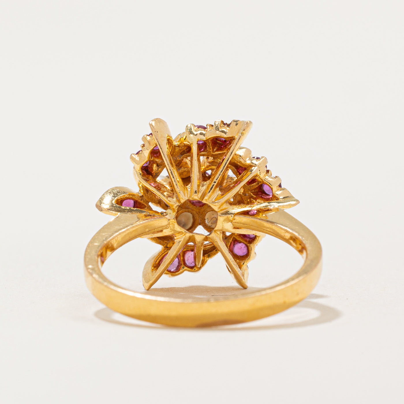 Ruby & Seed Pearl Cocktail Ring | 0.20ctw | SZ 5.5 |