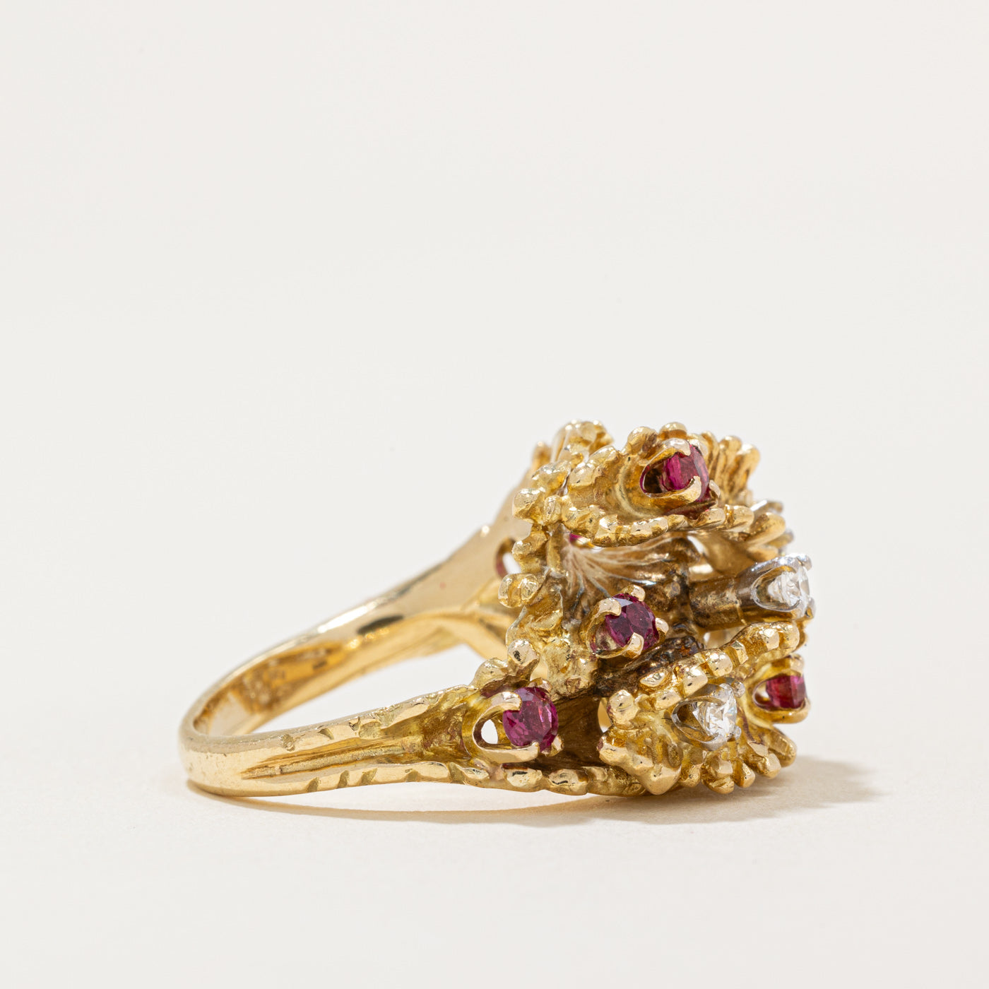 Ruby & Diamond Abstract Ring | 0.32ctw, 0.18ctw | SZ 5.5 |