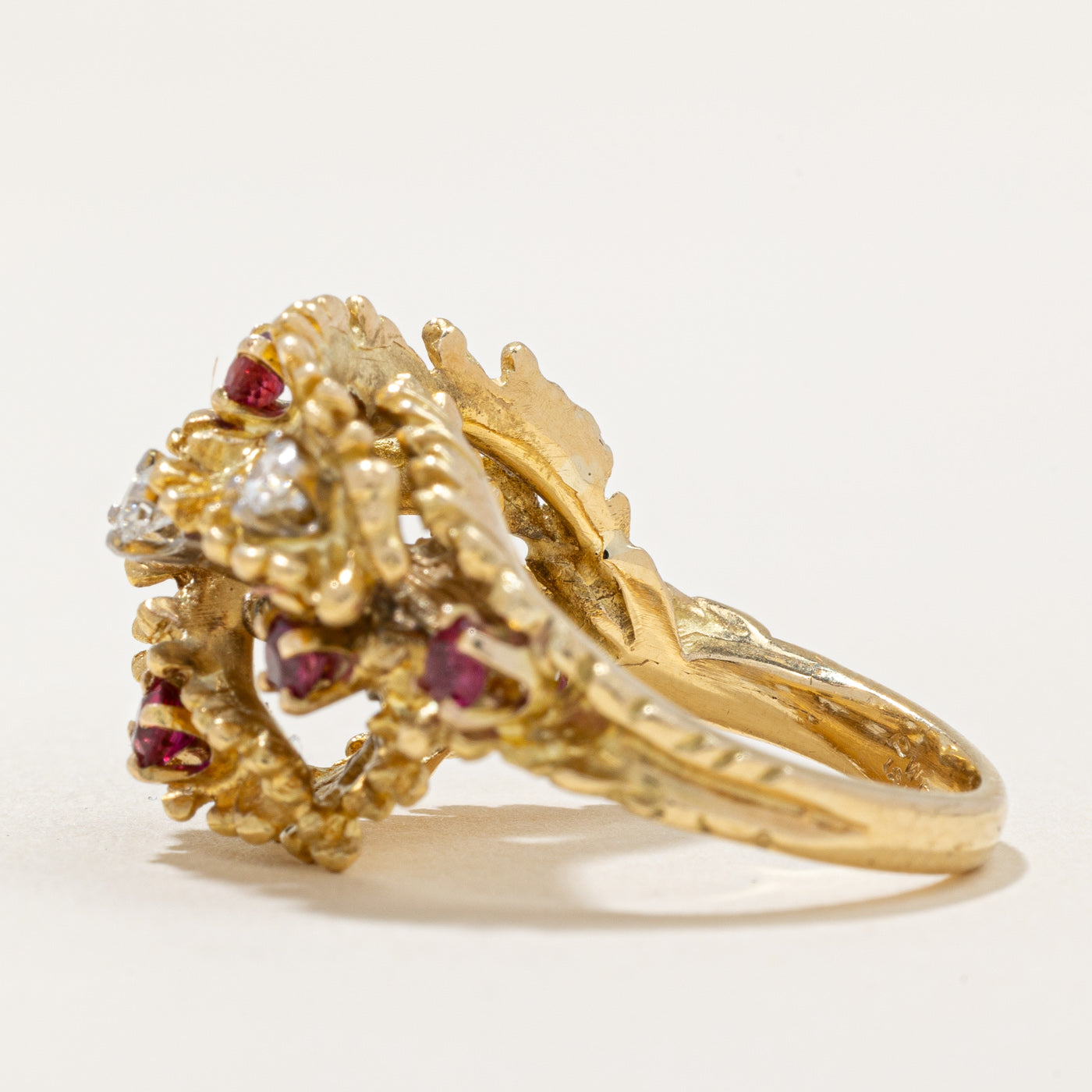 Ruby & Diamond Abstract Ring | 0.32ctw, 0.18ctw | SZ 5.5 |