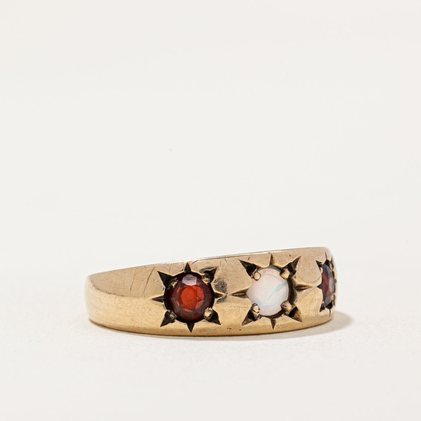 Garnet & Opal Ring | 0.30ctw, 0.04ctw | SZ 6.5 |
