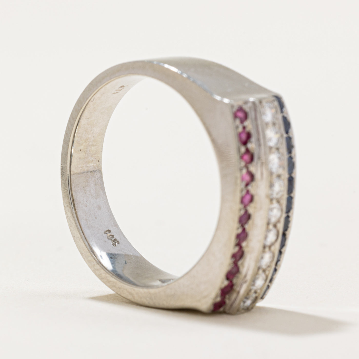 Multi Gemstone 'Red, White & Blue' Ring | 0.40ctw | SZ 6.25 |