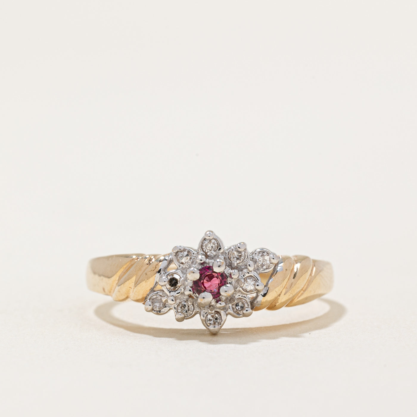 Diamond & Ruby Ring | 0.05ctw, 0.05ct | SZ 8.25 |