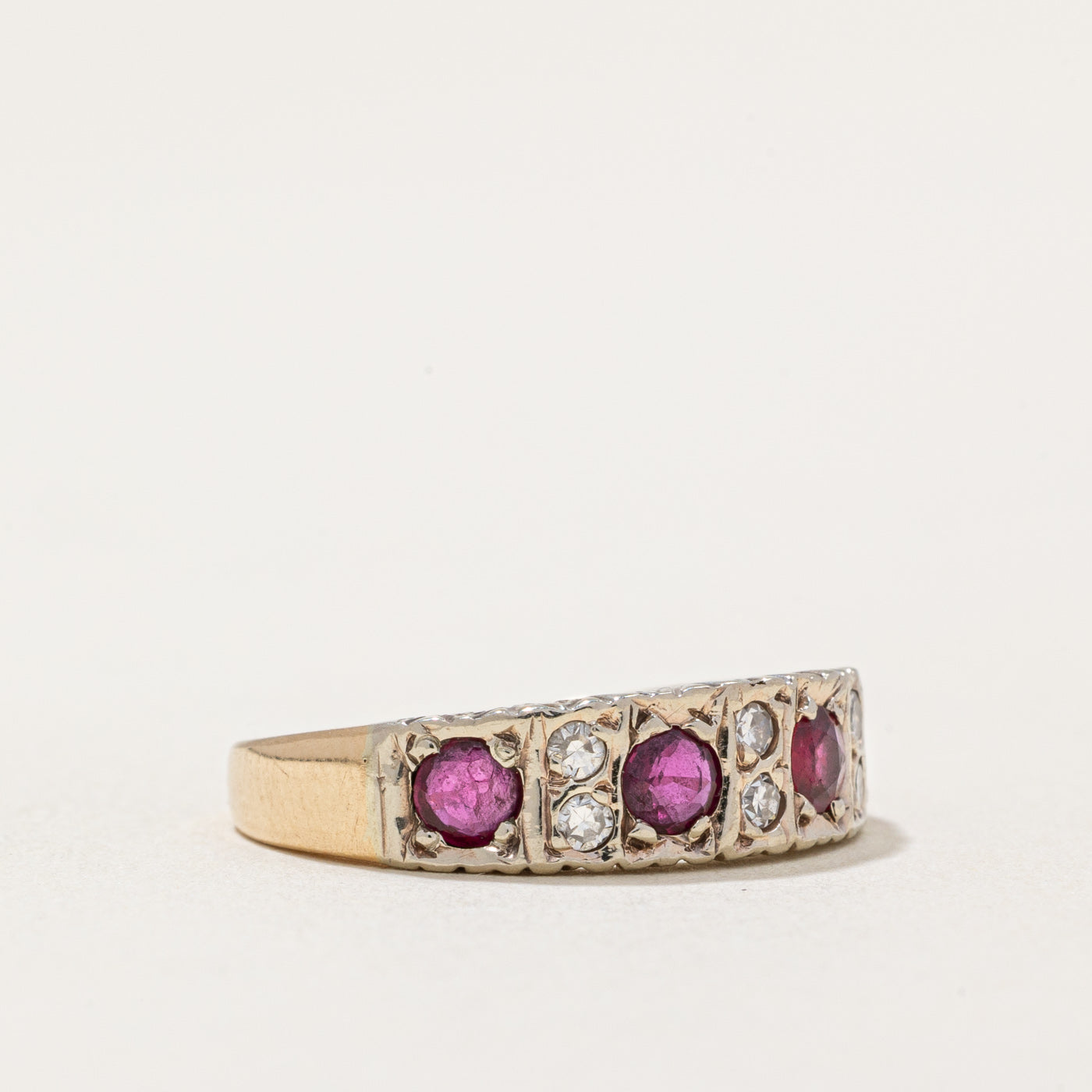 Ruby & White Sapphire Ring | 0.36ctw, 0.09ctw | SZ 4.25 |