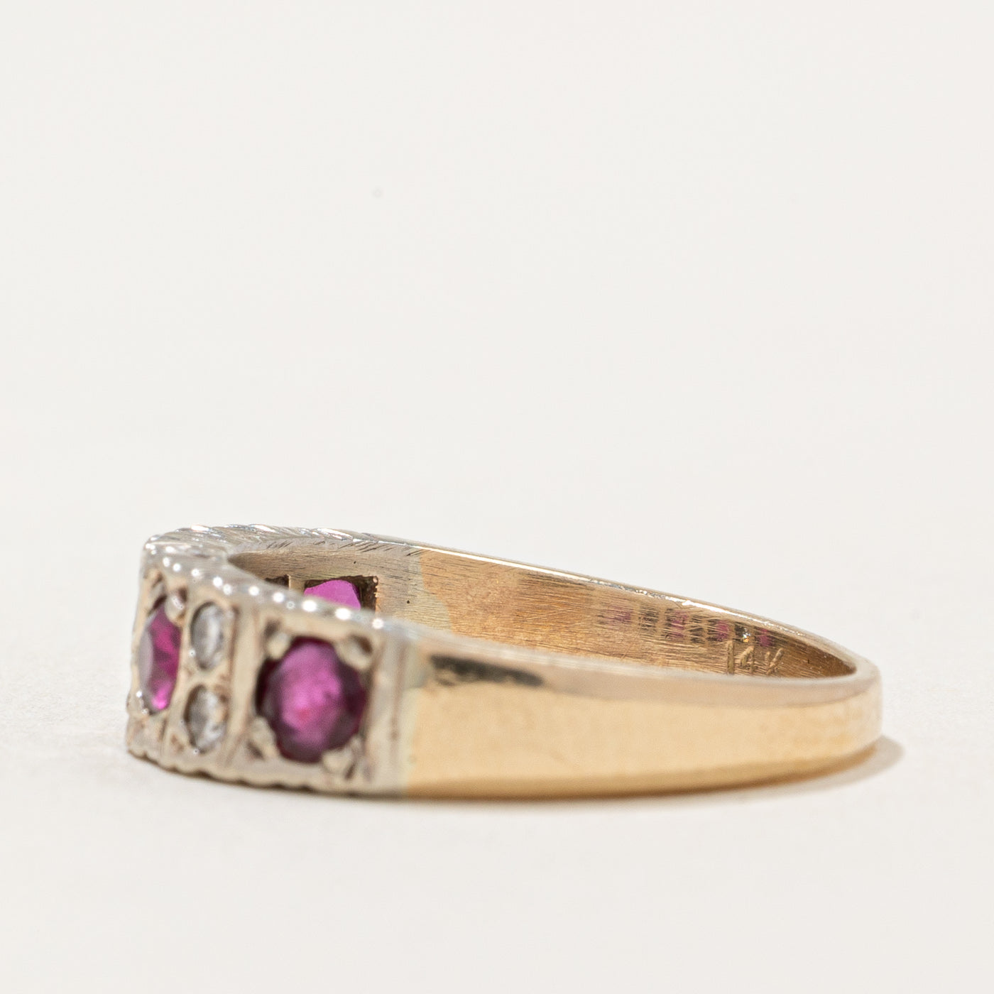 Ruby & White Sapphire Ring | 0.36ctw, 0.09ctw | SZ 4.25 |