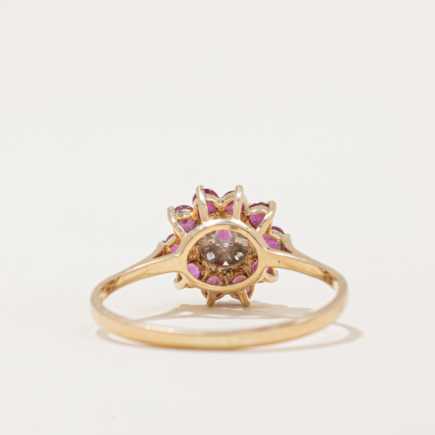 Ruby & Clear Sapphire Cocktail Ring | 0.60ctw, 0.025ctw | SZ 12 |